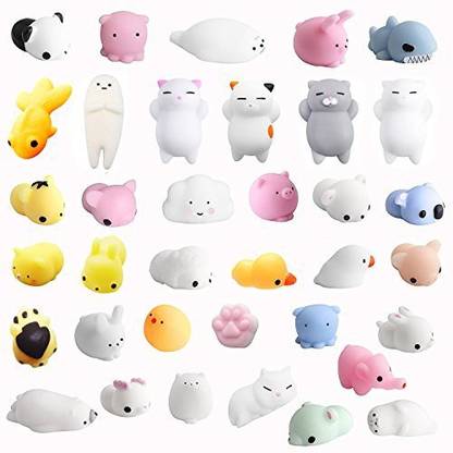 Generic Amaza 36 Pcs Squishies Kawaii Soft Silicone Toys Anti Stress Squeeze Mini Squishy Animal Slow Rising For Kids Relief Adults (Multicolour)  - 2.2 inch