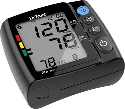 Dr Trust (USA) Wrist Fully Automatic Dual Talking Digital Blood Pressure Monitor Machine with Position Detection (Included Carry Case, Thermometer) Bp Monitor