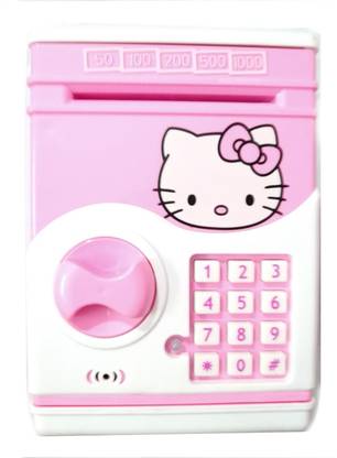 Hello Kitty Electric secret password safe ATM piggy Bank Money Safe deposit Box toy (Hello Kitty) Coin Bank
