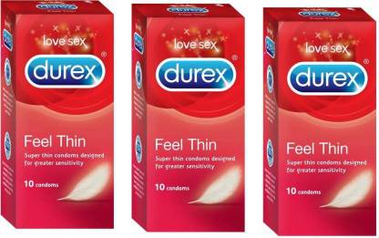 DUREX The Feel Thin condom is designed to make your intimate moments more pleasurable by ensuring a better fit. Each condom is tested to ensure that it is 100% safe. That’s not all, its Sleek Design ensures a greater sensitivity. This condom is lubricated and is made from natural latex rubber. Condom