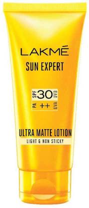 Lakmé Sunscreen - SPF 50 PA++ Sun Expert SPF 30 PA++ Ultra Matte Lotion, 100 ml