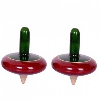 BuzyKart Classic Finger Spinning Tops / Lattu / Traditional Games - Set Of Two Toy Accessory