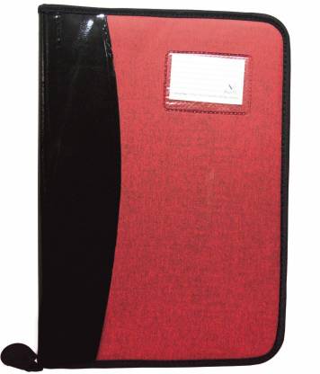 Aahum Faux Leather F/S Executive File Folder Double Color Red