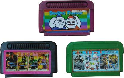 PTCMart 8 Bit TV Video Games Cassette Including Games Like Snow Bros , 4 in 1 Contra And 10 in 1 Mix Numbers  Gaming Accessory Kit
