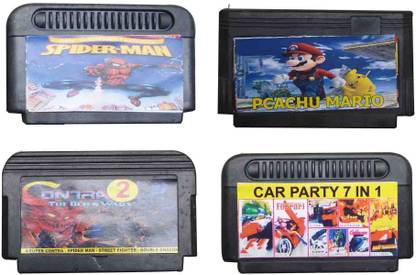 PTCMart 8 Bit TV Video Games Cassette Including Games Like Spiderman , Pcachu Mario , Car Party And Contra  Gaming Accessory Kit
