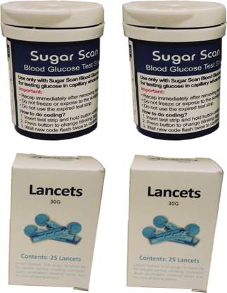 Sugar Scan Thyrocare 50 Glucometer Strips