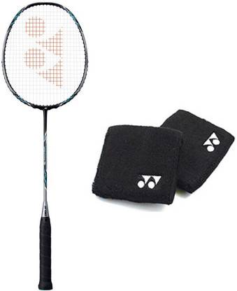 YONEX combo of three - one 'voltric 5' badminton racket (Full cover) and one pair of wrist band (Color On Availability)- Badminton Kit