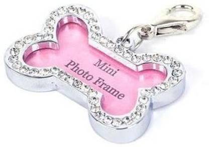 Petlicious & More Mini Frame Dog Tag Dog Name Tag Dog ID Tag Kitten Name Tag Puppy Name Tag Embellished Dog Collar Charm