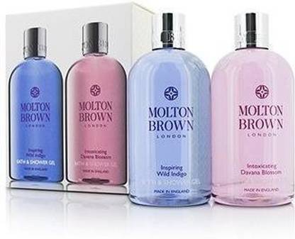 Molton Brown Body Wash Set: Inspiring Wild Indigo 300Ml/10Oz + Intoxicating Davana Blossom 300Ml/10Oz