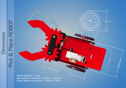 Kit4Curious Remote controlled Pick and place Robot complete kit II pre-assembled Pick Place remote Robotic project kit