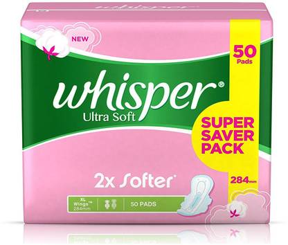 Whisper Ultra Soft Extra Large XL 50 Pads Sanitary Pad