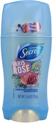 Secret Invisible Solid Deodorant Stick, Paris Rose - 73g (2.6oz) Deodorant Stick  -  For Men & Women