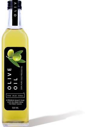 THE OLD SOUL | 100% Pure Cold Pressed Extra Virgin Olive Oil | Jaitun Ka Tel | Glass Bottle | Olive Oil Glass Bottle