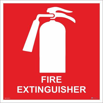 Safety World Fire Extinguisher sign With Sign-Retro Print 6 x 6 Inch. Emergency Sign