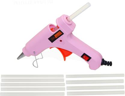 FADMAN NEW PINK MINI HOT GLUE GUN 20 WATT ON OFF SWITCH AND INDICATOR WITH ONLY 9 STICKS Standard Temperature Corded Glue Gun