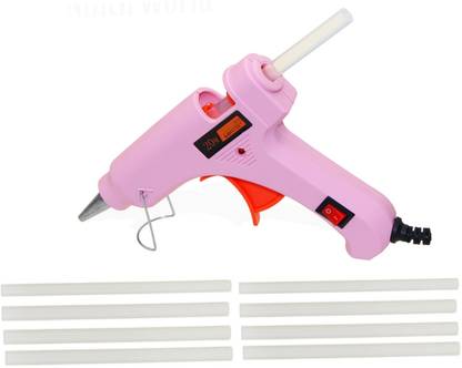 FADMAN NEW PINK MINI HOT GLUE GUN 20 WATT ON OFF SWITCH AND INDICATOR WITH ONLY 8 STICKS Standard Temperature Corded Glue Gun