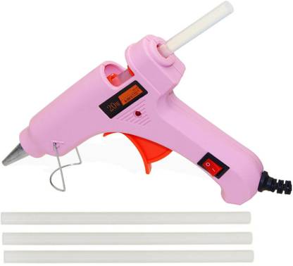 FADMAN NEW PINK MINI 20 WATT HOT GLUE GUN ON OFF SWITCH AND INDICATOR WITH ONLY 3 STICKS Standard Temperature Corded Glue Gun