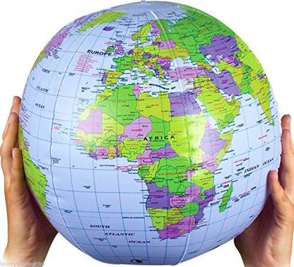 Henbrandt Inflatable Globe Blow Up World Map Atlas Ball Earth 40Cm