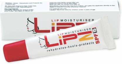 LIPZ Lip Moisturizer with SPF 15 for Hydrated, Soft & Protected Lip Vanilla