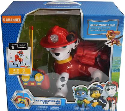 Kiditos Remote Control Rechargeable Electric Projection Marshall Dog with Light and Voice Features