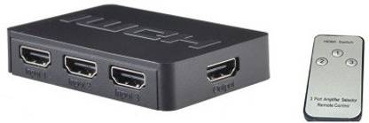 AlexVyan New HDMI 4K, Intelligent 3 Port HDMI Switch Box with IR Remote Control,, HDMI Switch Hub, Support Full HD 4K 2K 1080P 3D Media Streaming Device