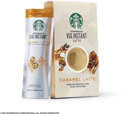Starbucks VIA Instant Latte, Caramel Latte, 5 packets - 160g (5.6oz) Instant Coffee