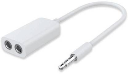 TSV White 3.5mm Audio Splitter Data Cable Best Sound Output Quality For Music Phone Converter