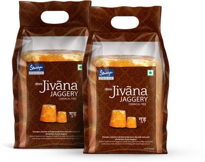 Jivana Jaggery 950 gm 2 pack combo Block Jaggery