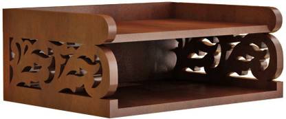 Ruby Perl A Brown Classy Wooden Set Top Box Stand MDF (Medium Density Fiber), Wooden Wall Shelf