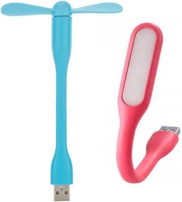 M MOD CON Portable and Flexible USB 2-blade USB Fan, Led Light