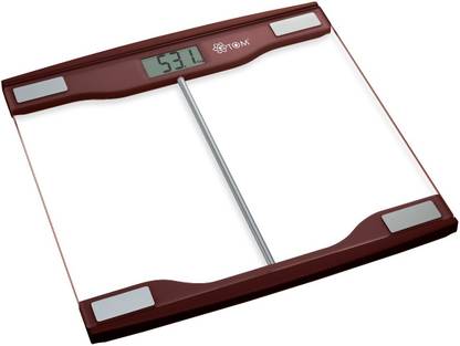 ATOM AL710 Simple And Fashionable Pattern With 6mm Tempared Glass Body Fat/Hydration Monitor Weighing Scale
