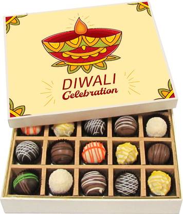 Chocholik Diwali Sweets - Diwali Celebration - Dark, Milk, White Chocolate Truffles - 20pc Truffles