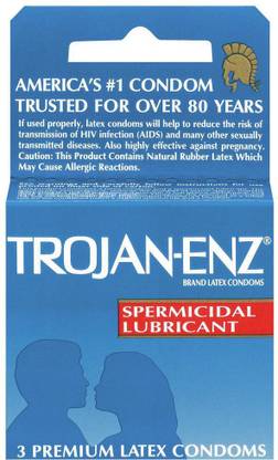 Trojan Enz Spermicidal 3pk Condom