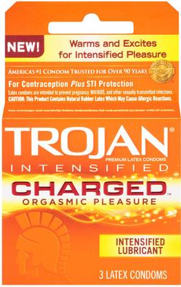 Trojan INTENSIFIED CHARGED 3 PACK Condom