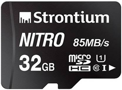 Strontium SRN32GTFU1QR Nitro 32 GB SDHC Class 10 85 Mbps  Memory Card Compatible with Computer, Camera, Tablet, Mobile