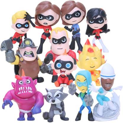 imodish The Increedibles 12 Pcs Toy Set Violet Parr, Dash, Jack-Jack Parr, Elastigirl, Mr,Incredibles, Freeze Action Figure