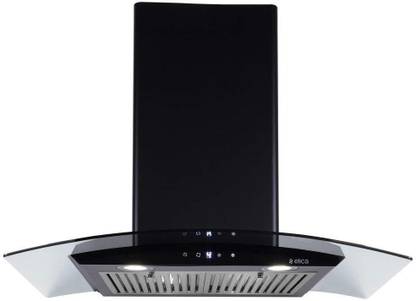 Elica ESCG HAC TOUCH 90 NERO 2F with 2 Baffle Filter, Auto-Clean, Auto Clean Wall Mounted Black 1100 m³/h Chimney