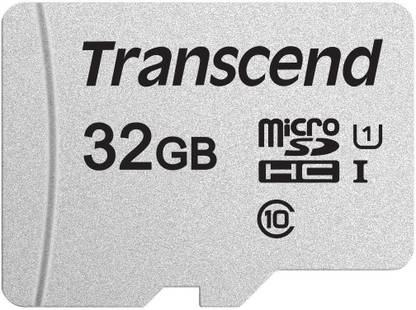 Transcend TS32GUSD300S 300S 32 GB MicroSDHC Class 10 95 MB/s  Memory Card Compatible with Camera, Mobile, Tablet