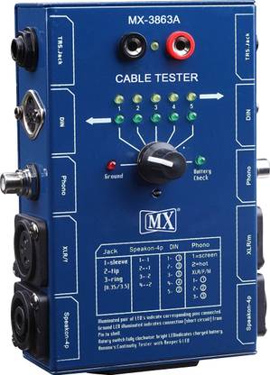 MX Audio Cable Tester Tests XLR 6.35mm TRS 1/4" TS Speakon Jack 2 & 4 Pole Din RCA Plug Banana cables Cable Testers