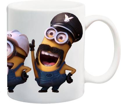 ANNI69 Different Dresses Wear By Minions of Engineer, Police man and Junglee Bone China Coffee Mug