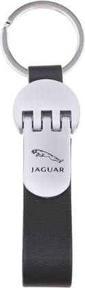 AVI Leatherite Black Jaguar Design &Pin Badges with Jaguar Logo Badge Combo Pack Key Chain