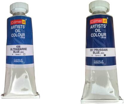 Camlin Ultramarine Blue Series 1 & Prussian Blue Series 2 Oil Color 120 ML Tube