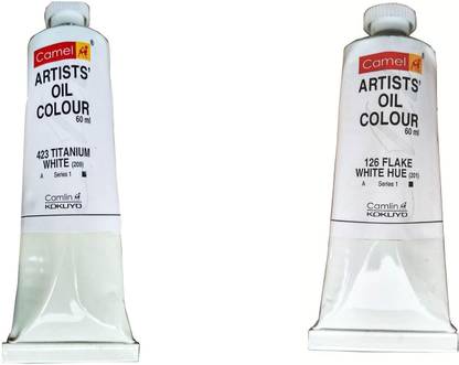 Camlin Titanium White & Flake White Artist Oil Color Series 1 in 120 ML Tube