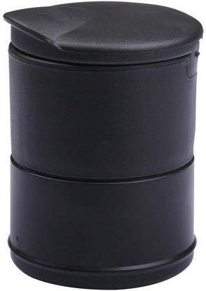 RHONNIUM ™ Car Ashtray, Portable Auto Cigar Ashtray with LED Light Smokeless Outdoor Home Office Cigarette Ashtrays - Smart Black Black Plastic, PTFE (Non-stick), Aluminium Ashtray