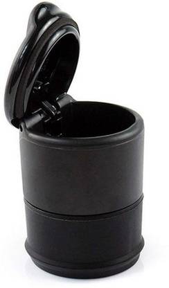 RHONNIUM ® LED Cigarette Ashtray Holder Car Auto Portable Smokeless Cup Holder - Café Noir Black Plastic, PTFE (Non-stick), Aluminium Ashtray