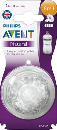 PHILIPS SCF044/27 TEAT NATURAL 2.0 FAST FLOW 6M Fast Flow Nipple