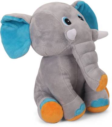 My Baby Excels Baby Elephant with Colourful Ears - 24 cm - Grey Colour  - 24 cm