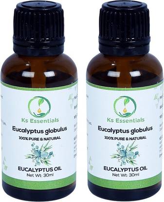 Ks Essentials 100% Pure & Natural Eucalyptus Oil ( Eucalyptus Globulus ) Pack of 2 (30ml) Each