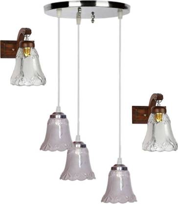 AFAST Pandent Three Hanging Ceiling Lamp Como With Two Matching Wall Lamp Of Colorful & Decorative Glass Shade-Do55 Pendants Ceiling Lamp