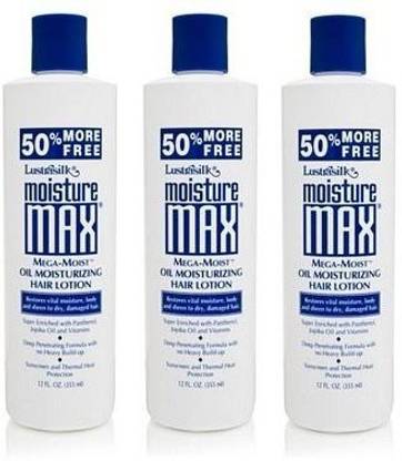 Lustrasilk Moisture Max Mega-Moist Oil Moisturizing Hair Lotion 12 Fl Oz 355 Ml 3 Pack